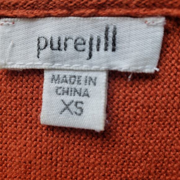 J. Jill Pure Jill Cotton/Cashmere Kimono Sweater - Burnt Orange - XS - Picture 10 of 10